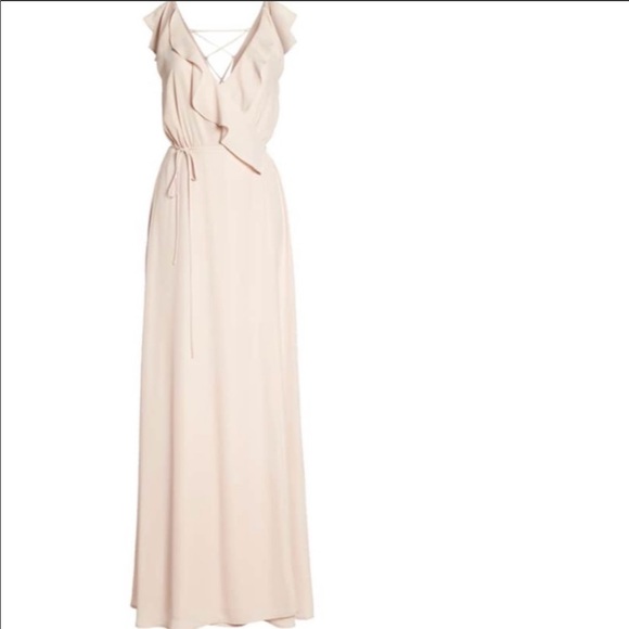 jamie ruffle wrap gown